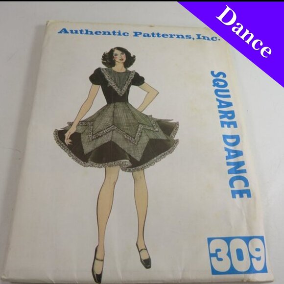 VTG Authenic Pattern Inc #309 Large Full Square Dancing Circle Skirt Pointed Hem - Picture 1 of 12